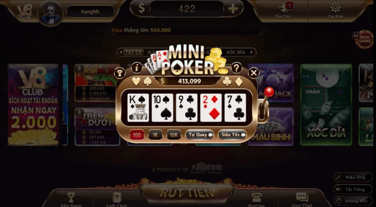 Cách chơi mini poker tại cổng game sunwin